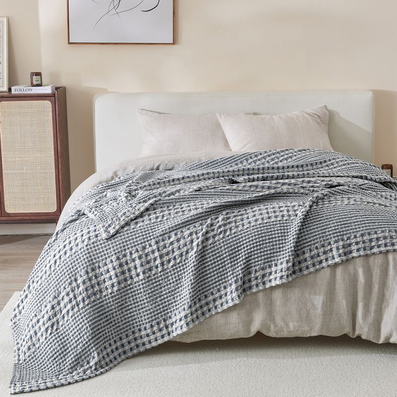 Cotton Soft All Season Waffle Weave Textured Bed Blanket - Great Bay Home, 1 of 5
