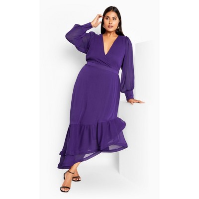 Women's Plus Size Antoinette Maxi Dress - royal purple | CITY CHIC