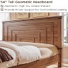 SinCiDo Queen Size Farmhouse Bed Frame, 54" Tall Geometric Headboard & 2 Storage Drawers ,Solid Wood Platform w/Reinforced Slats - 4 of 4