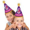 Big Dot of Happiness Roar Dinosaur Girl - Cone Happy Birthday Party Hats for Kids and Adults - Set of 8 (Standard Size) - 2 of 4