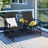 Tangkula Patio Loveseat Rocking 2 Person Outdoor Double Glider Chair With Center Table - 2 of 4