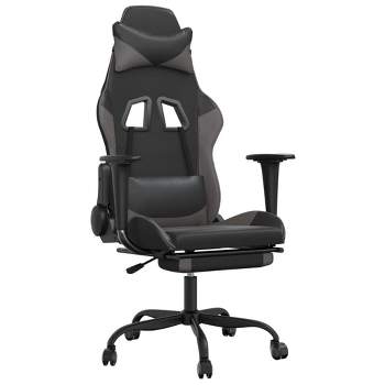 vidaXL Faux Leather Massage Gaming Chair with Adjustable Features and Durable Construction - Black and Gray