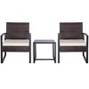 Hrinhom 24.8" W Outdoor Rattan Set,3-Piece Patio Set With Cushions - 2 of 4
