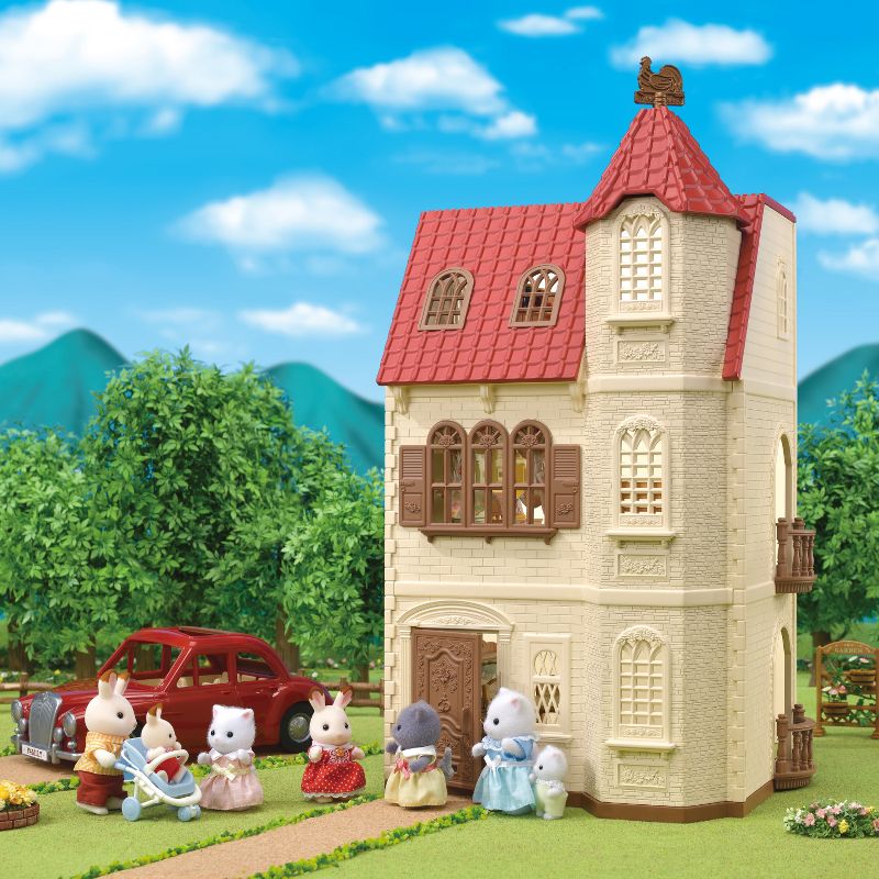 Calico Critters Red Roof Tower Home, 3 Story Dollhouse Playset with Figure, Furniture and Accessories, 3 of 8