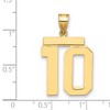 Black Bow Jewelry 14k Yellow Gold, Athletic Collection, Large Polished Number 10 Pendant - 2 of 3