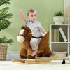 Whisen Toddler Rocking Horse, 3-Sided Seat with Safety Belt & Footrest, Cozy, Steady & Safety-Tested, Gift for Kids - Brown - 2 of 4