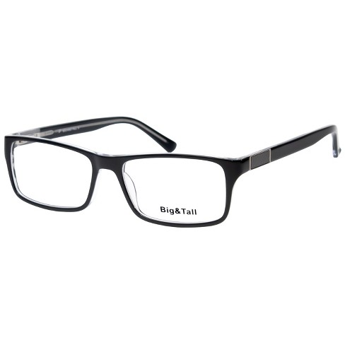 Big Tall 08 Mens Rectangle Full Rim Designer Reading Glasses Black Crystal 59 Mm 2.00 Target