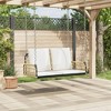vidaXL Swing Bench with Cushions 41.3"x22.8"x15" Poly Rattan and Steel - 3 of 4