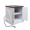 NicBex Nightstand with Charging Station and Retro Hinges,Bedside Table with Adjustable Shelf and Barn Doors,Modern Side Table for Bedroom - 4 of 4