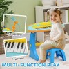37-Key Kids Piano Keyboard with Microphone & Stool – Blue - 4 of 4