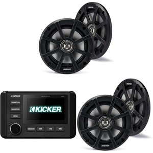 Kicker 46KMC4 Marine Gauge-Style Source & (2 Pair ) 51PSC654 6.5" Powersports Speakers bundle - 1 of 4