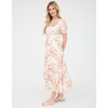 August Sky Women's Square Neckline Short Sleeves Floral Midi Dress - 3 of 4
