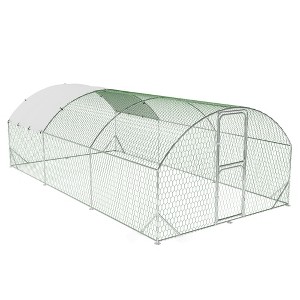 Jojoka Pet Cage Large Walk-in Metal Chicken Coop with Run, Double Door, Water-Resistant UV Cover, Outdoor Poultry Enclosure - 1 of 4