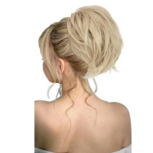 Alilang Short Tousled Layered Ponytail Hairpiece with Claw Clip Heat Resistant Synthetic Hair Natural Texture - 1 of 4