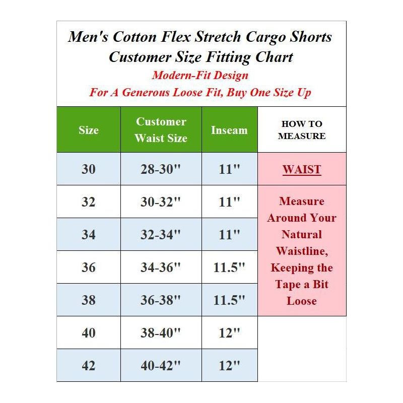 BLU ROCK Men's 3-Pack Cotton Flex Stretch Cargo Shorts With Belt, 2 of 12