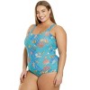 Sporti Plus Size Caribbean Sea Moderate Printed Sweetheart One Piece Swimsuit - 4 of 4