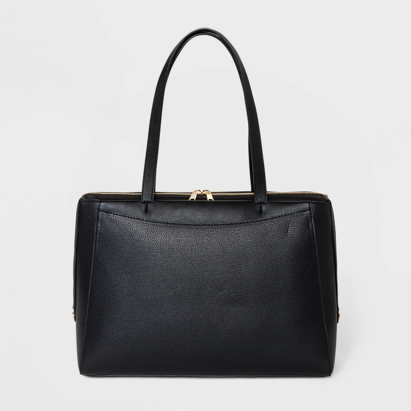 Zip Closure Tote Handbag - A New Day™ Black - image 1 of 4