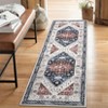 Washable Vintage Medallion Rug Non Slip Low Pile Rug Soft Retro Throw Floor Cover Foldable Indoor Carpet for Living Room Bedroom Playroom Nursery - 2 of 4