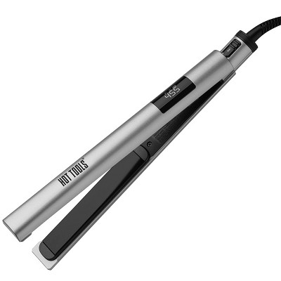 Hot Tools Pro Signature Ceramic Titanium Flat Iron - 1" - Silver