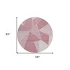 Blush Pink And Ivory Geometric Washable Indoor Outdoor Area Rug - 3 of 4