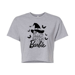 Women's - Barbie - Juniors Cropped Cotton Blend T-Shirt Cropped Graphic T-Shirt - 1 of 4