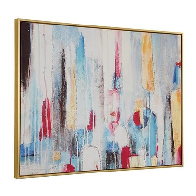 Carolina Living Rainy Forest Abstract Wall Art - Medium - Multicolor - Gold Frame