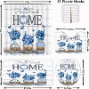 LunaLulinlk Home Sweet Home Blue Hydrangea Polyester Shower Curtain - 4 of 4