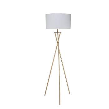64.5" Traditional Metal Floor Lamp with Tripod Base Gold - Ore International