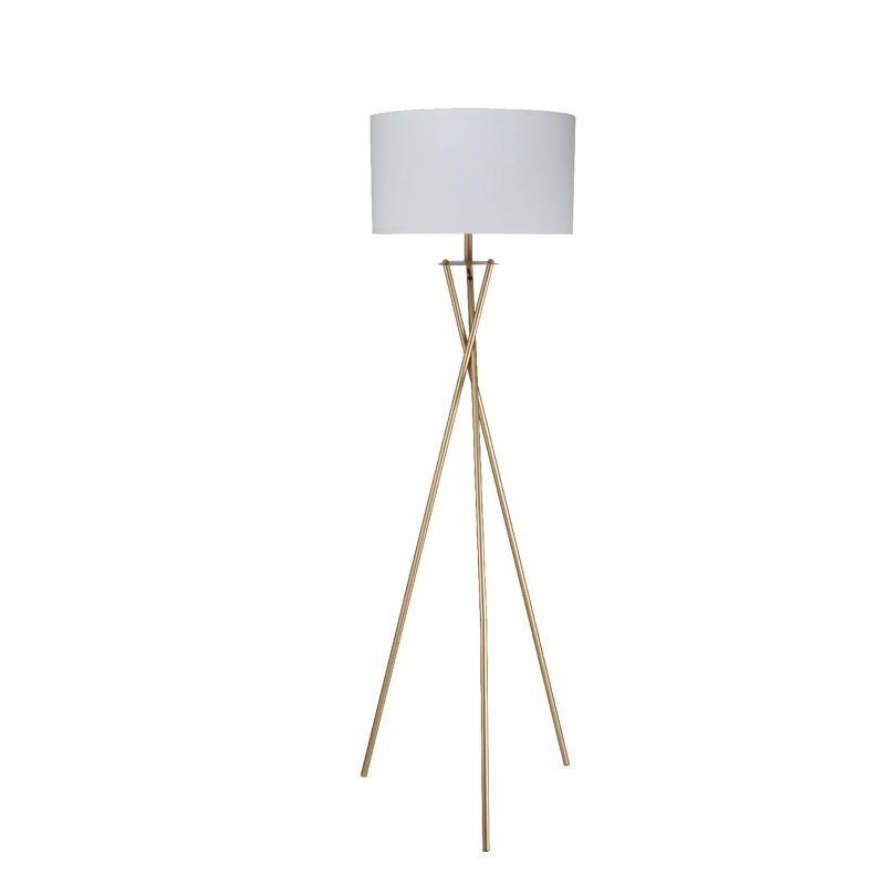 64.5&#34; Traditional Metal Floor Lamp with Tripod Base Gold - Ore International, 1 of 8