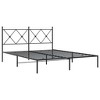 vidaXL Metal Double Bed Frame with Headboard - Black Steel, 81.5"x61.4"x35.6" for Mattress 59.1"x78.7" - Modern Bedroom Furniture - 2 of 4
