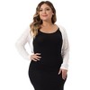 Agnes Orinda Women's Plus Size Sheer Open Front Cropped Long Sleeve Lace Cardigan - 2 of 4