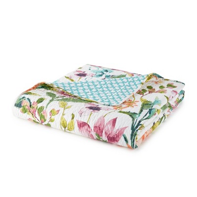 Malana King White Cotton Reversible Quilt Set