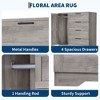 Wood Armoire Wardrobe Closet with 4 Drawers and Door - 43.3" H Bedroom Cabinet with Hanging Rod, Clothing Storage, Dresser with Storage Closet - 3 of 4