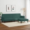 vidaXL 2-Seater Sofa Bed with Footstool Dark Green Velvet - 3 of 4