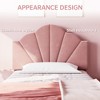 Twin Bed Frame with Shell Shaped Headboard, Upholstered Platform Bed for Kids, Heavy Duty Wooden Slats Support & No Box Spring Needed, Noise Free - 4 of 4