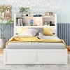 NicBex Full Bed Modern Wooden Bed Frame with Twin Size Trundle, Drawers and Pull Out Storage Headboards for Bedroom, No Box Spring Required, White - 2 of 4