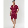 Lars Amadeus Men's Satin Pajama Set Summer Short Sleeve Night Wear Sleepwears Sleep Lounge Sets - 2 of 4