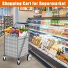 KTMBDW Large Folding Utility Shopping Cart with Removable Liner – Heavy Duty, 360° Swivel Wheels, Portable for Groceries, Laundry - 2 of 4