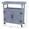 Aghana Digitals Country Farmhouse Outdoor Fir Wood Potting Bench with Galvanized Top, Storage - 4 of 4