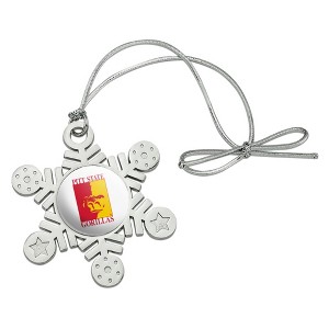 Pittsburgh State University Primary Logo Metal Snowflake Christmas Tree Holiday Ornament - 1 of 3