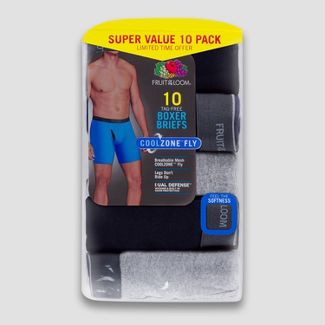 10-Pack Fruit of the Loom Men's Super Value Boxer Briefs