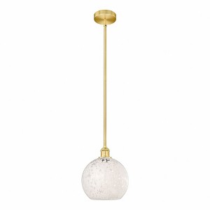 White Mouchette - 1 Light Stem Hung Mini Pendant In Modern Style-11.25 Inches Tall and 10 Inches Wide - 1 of 1