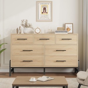 52" Wide Dresser, 7 Dresser for Bedroom, Wooden Closet Storage Chest, for Living Room, Bedroom, Entryway - 1 of 4