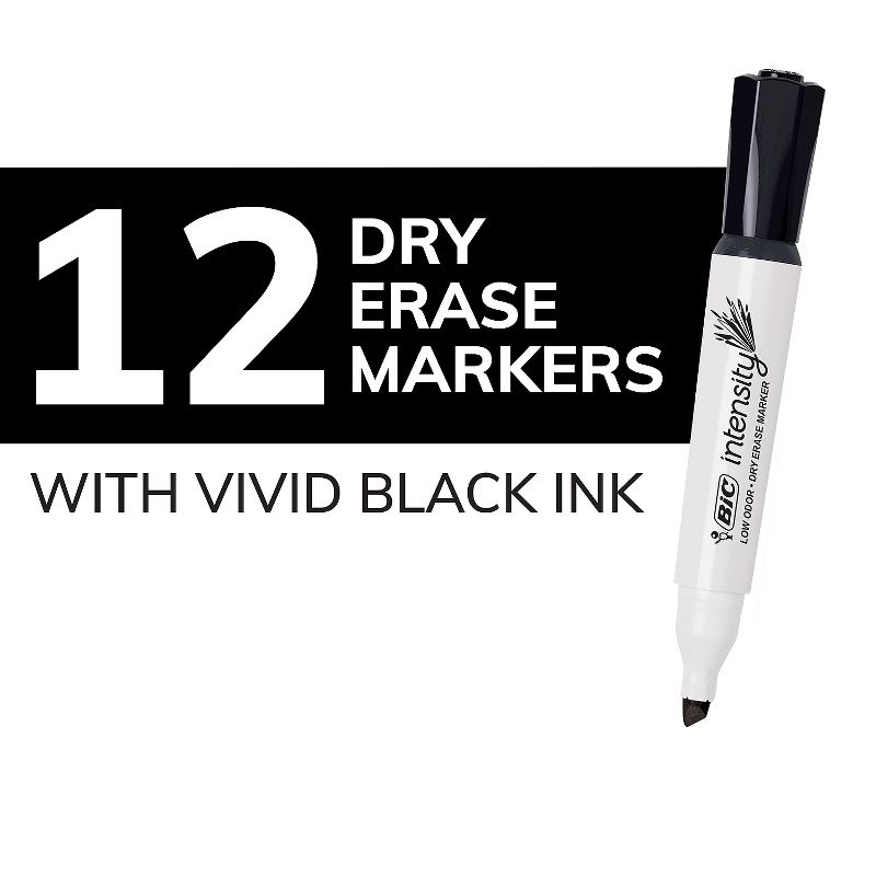 Bic Great Erase Grip Chisel Tip Dry Erase Marker Black Dozen GDEM11BK, 3 of 10