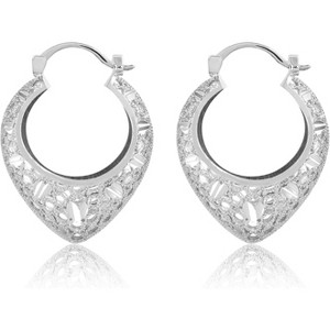 14K Gold Plated Chunky Dangle Hoop Earrings for Women | Medium Thick Huggie Statement Jewelry - 1 of 4