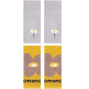 REGALWOVEN 4 Pcs Cotton Soft Absorbent Floral Pattern Hand Towel 13" x 30" - 1 of 4