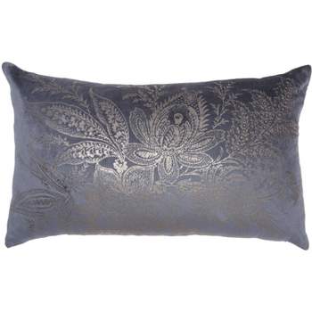 14"x20" Oversize Metallic Florals Lumbar Throw Pillow - Kathy Ireland Home