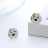 Pitbull Dog 3d Stud Earrings for Women Sterling Silver Cz Ginger Lyne Collection - 3 of 4