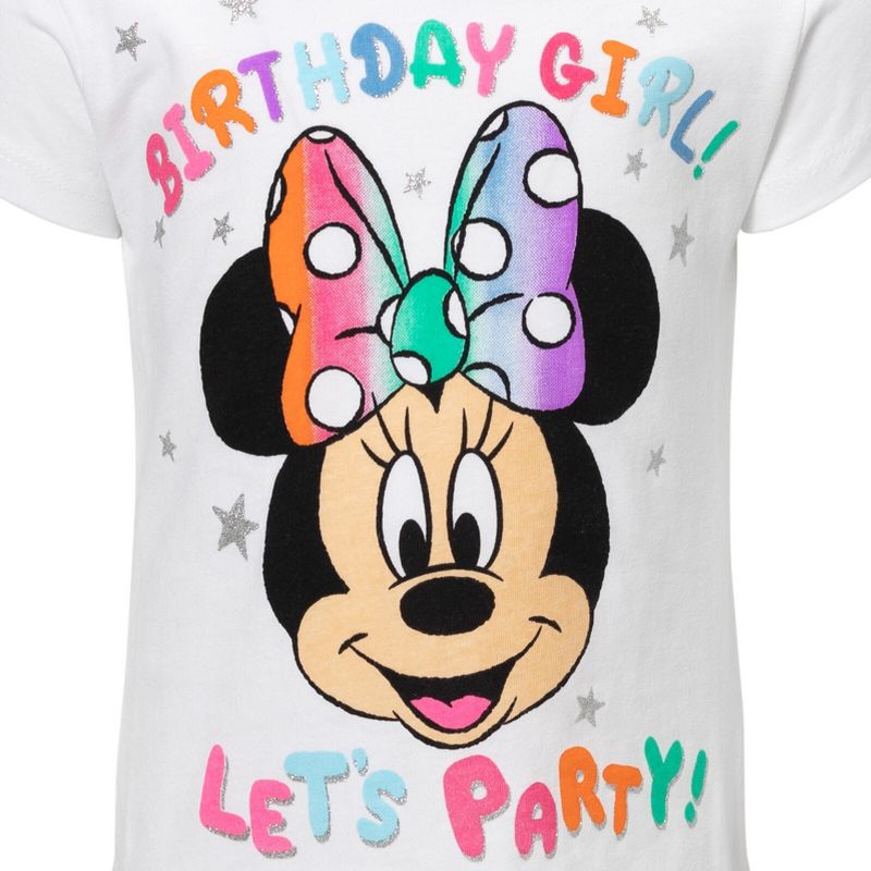 Disney Minnie Mouse Princess The Little Mermaid Moana Lilo & Stitch Frozen Elsa Birthday Girls T-Shirt Toddler to Big Kid, 2 of 5