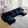 Oversized 157.5" Corduroy Cloud Modular U-Shaped Sectional Sofa with Big Deep Seat and 2 Storage Ottoman, 6-Piece Free combination Sofa - 4 of 4